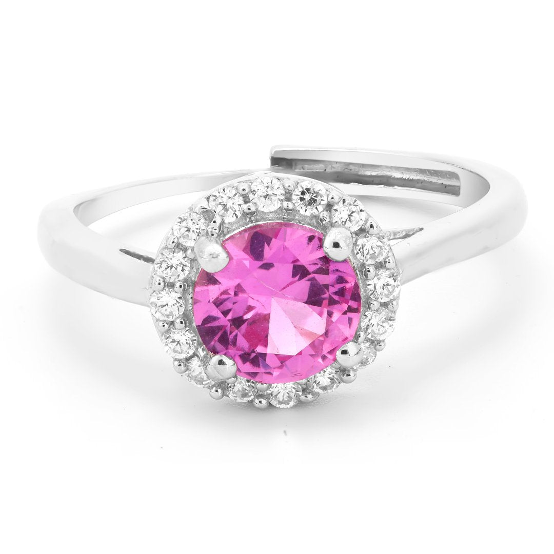 Adjustable Sparkle Halo Ring