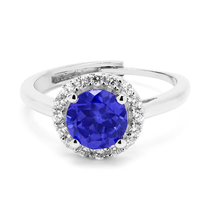 Adjustable Sparkle Halo Ring