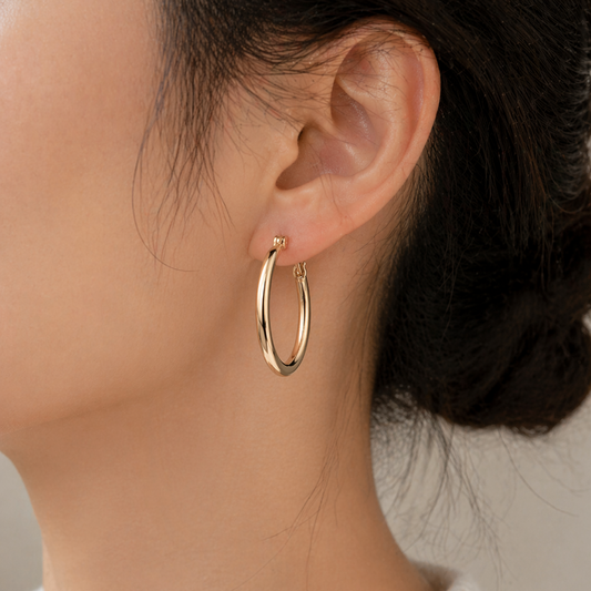 Classic Smooth Hoop 25mm Earrings