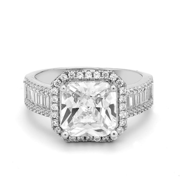 Asscher Cut American Diamond Cocktail Ring