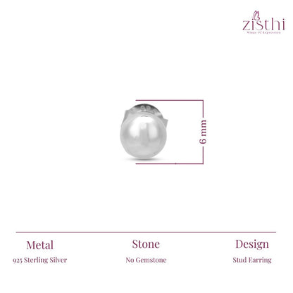 Round Ball Earrings 6 mm