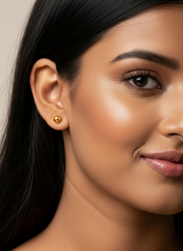 Round Ball Earrings 6 mm