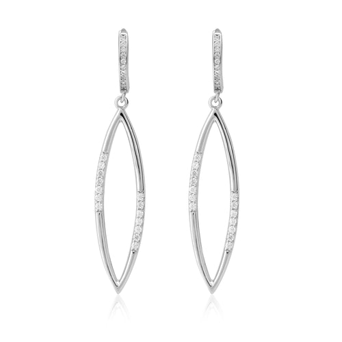 Silver Majestic Marquise Dangler Earring