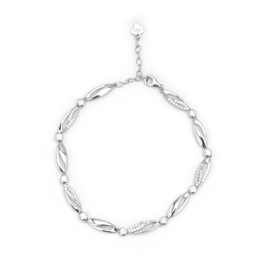 Forever Infinity Link Silver Bracelet 6.5" Inch+1.5" Inch
