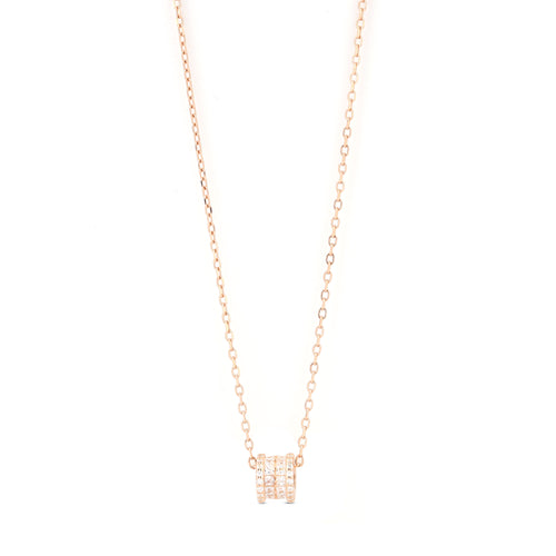 Rose Gold Circle Of Life Silver Necklace