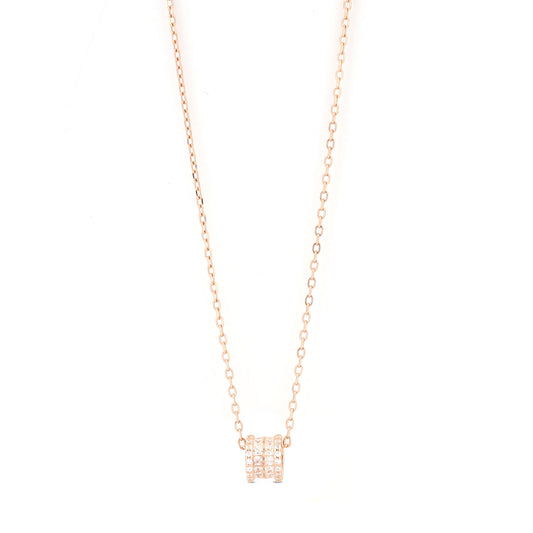 Rose Gold Circle Of Life Silver Necklace