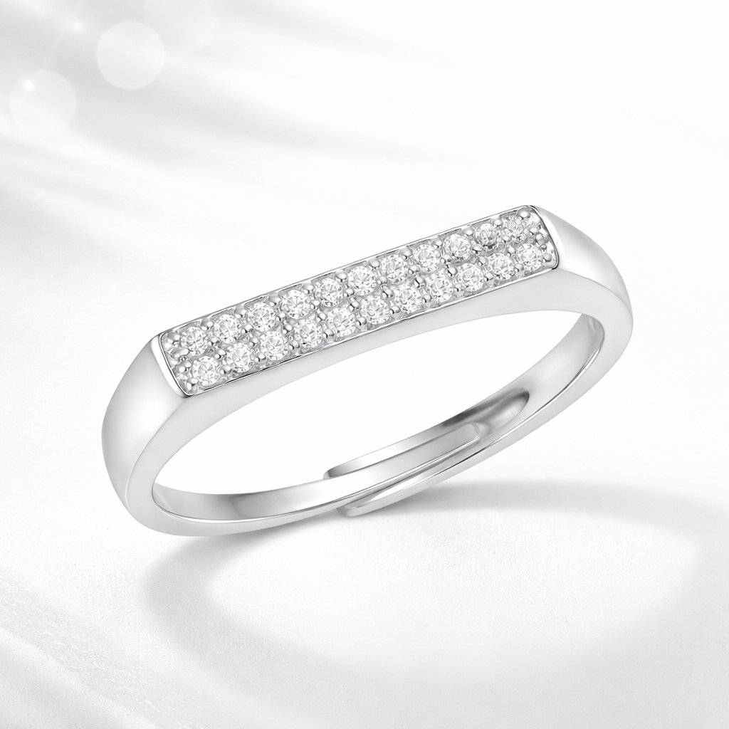 925 Sterling Silver Micro Pavé Zircon Ring | Elegant Men's Gift