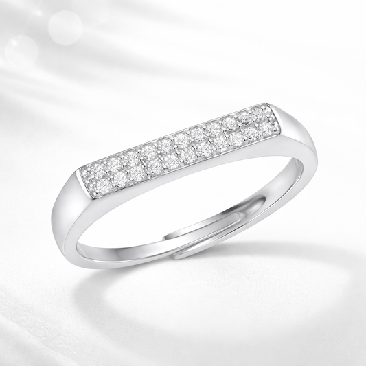 925 Sterling Silver Micro Pavé Zircon Ring | Elegant Men's Gift