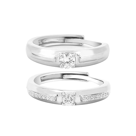 Adjustable Matching Couple Rings | 925 Sterling Silver Anniversary Gift
