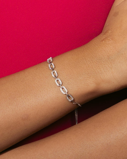 Designer Cubic Zircon Linking Bracelet