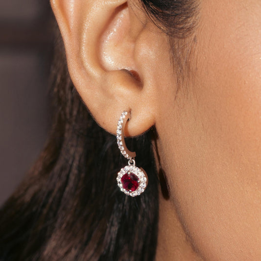 Cubic Zircon Drop Earrings In 925 Sterling Silver