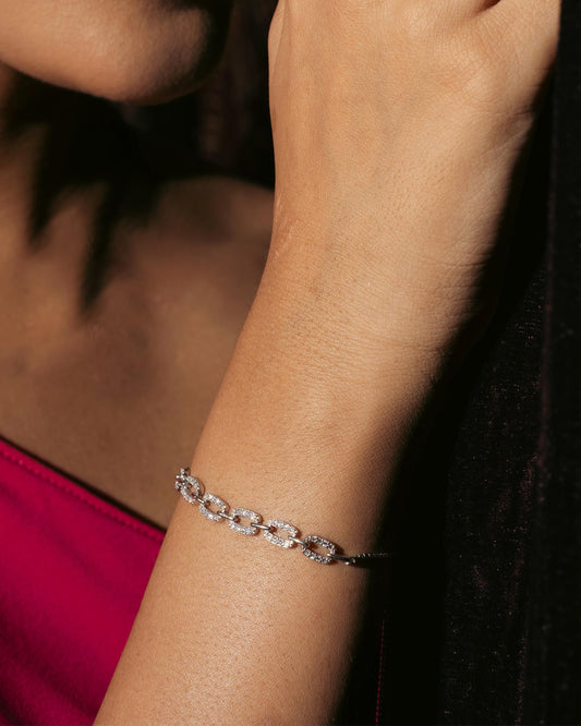 Designer Cubic Zircon Linking Bracelet