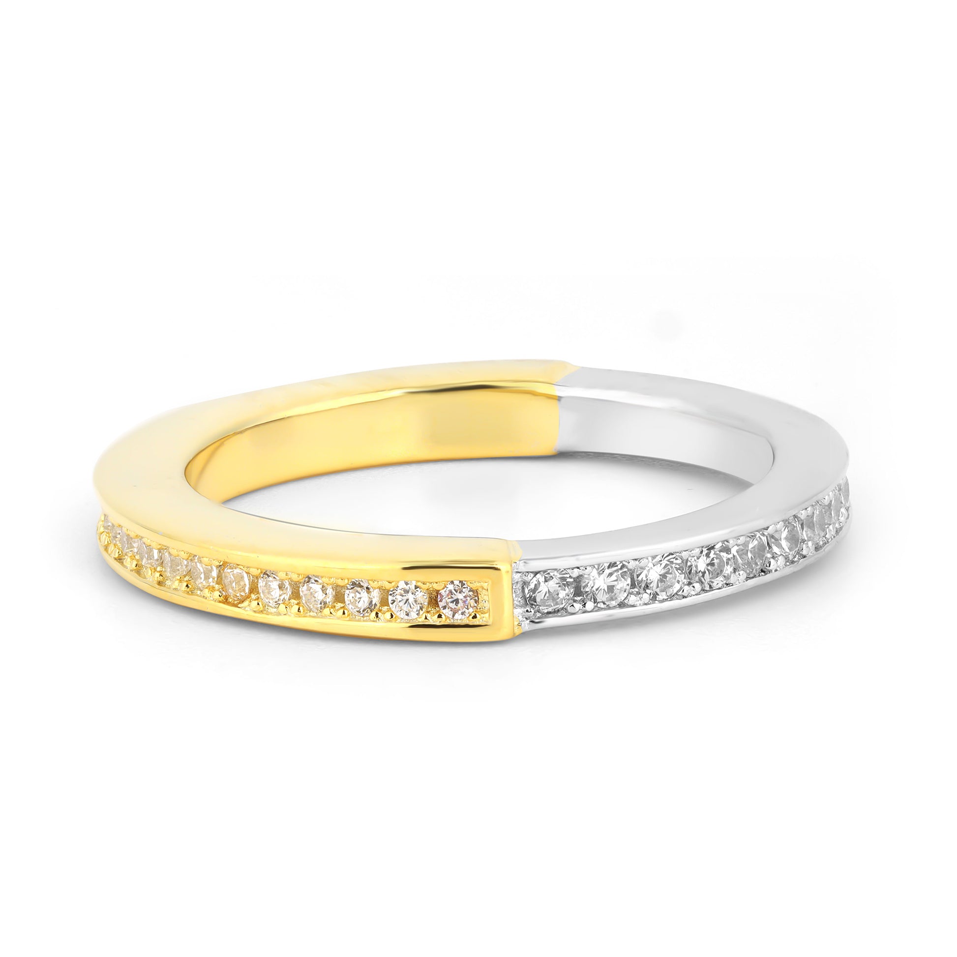 Dual Tone Silver Band Ring