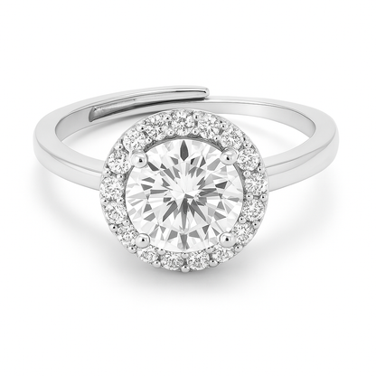 Adjustable Sparkle Halo Ring