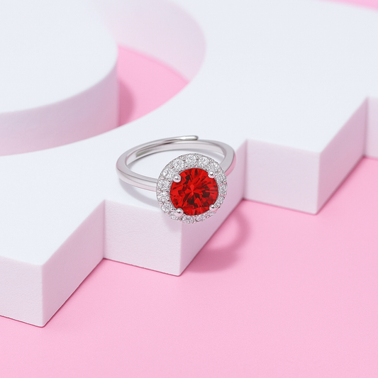 Adjustable Sparkle Halo Ring
