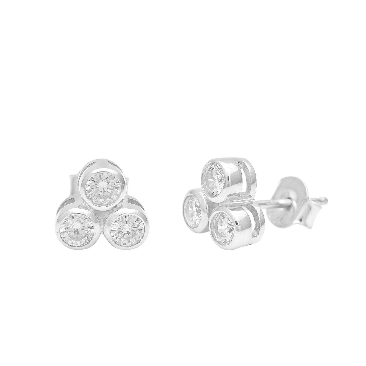 Triple Sparkle Stud Earrings