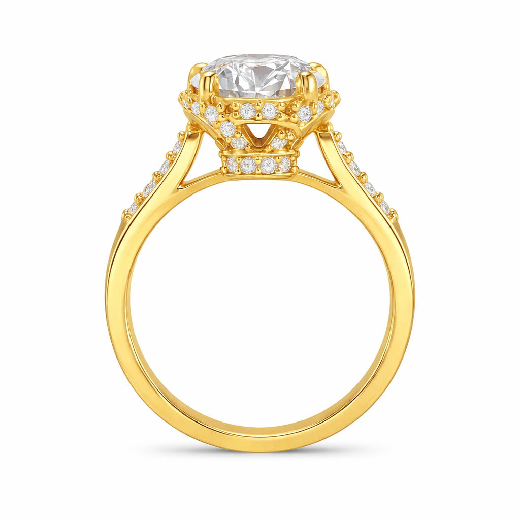 Elegant Floral Zircon Ring | 925 Sterling Silver Cocktail Ring for Women