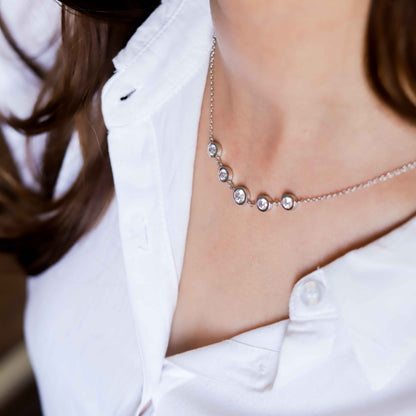Elegant Zircon Necklace  18+3" inch