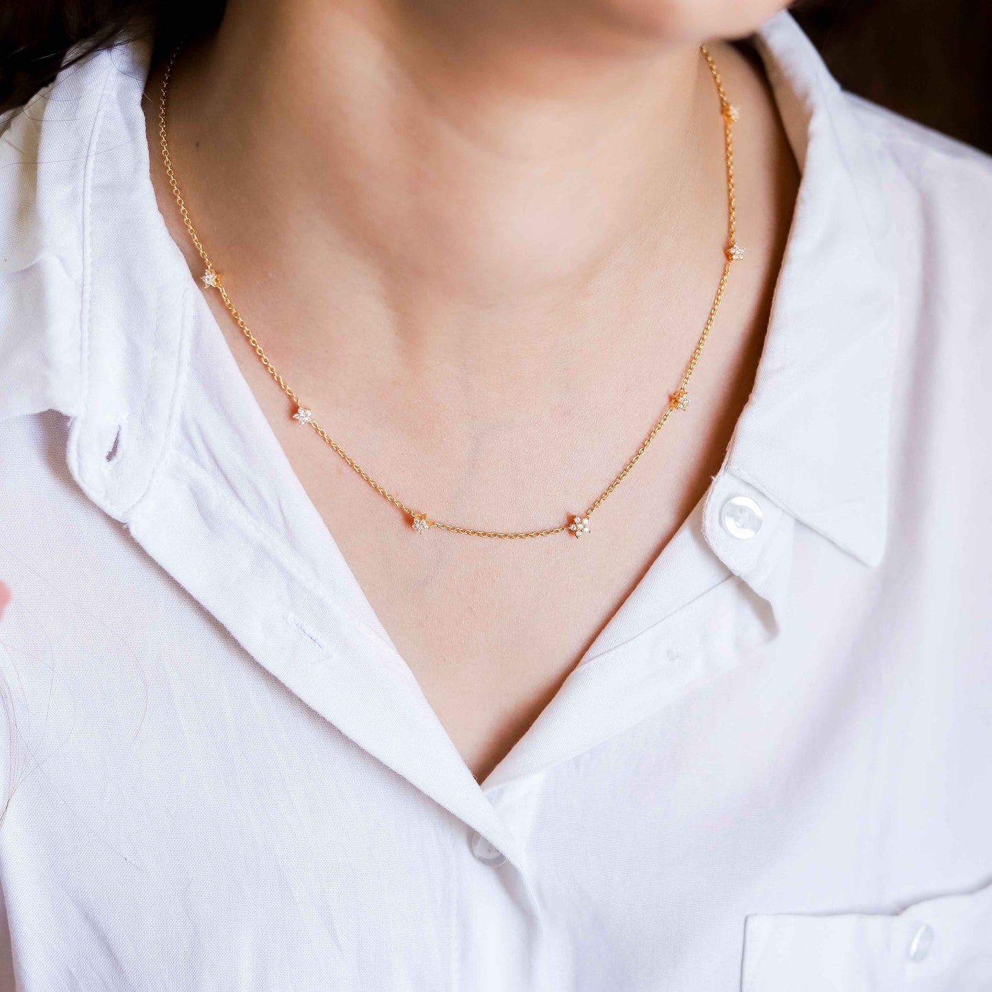 Star Map Necklace in Sterling Silver 18"+3" Inch