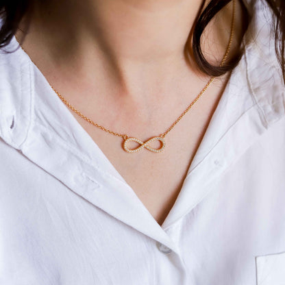 Endless Love Infinity Pendant Necklace 18+3" inch Chain