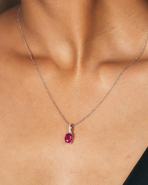 Natural Ruby Solitaire Charm Pendant | 925 Sterling Silver Fine Jewelry