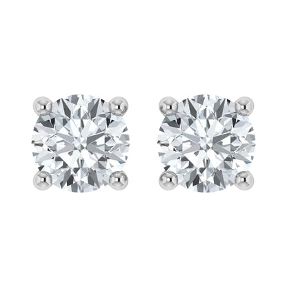 White Simulated Diamond Stud Earrings