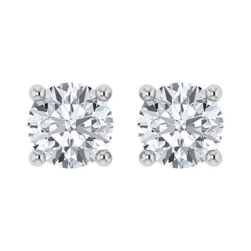 White Simulated Diamond Stud Earrings