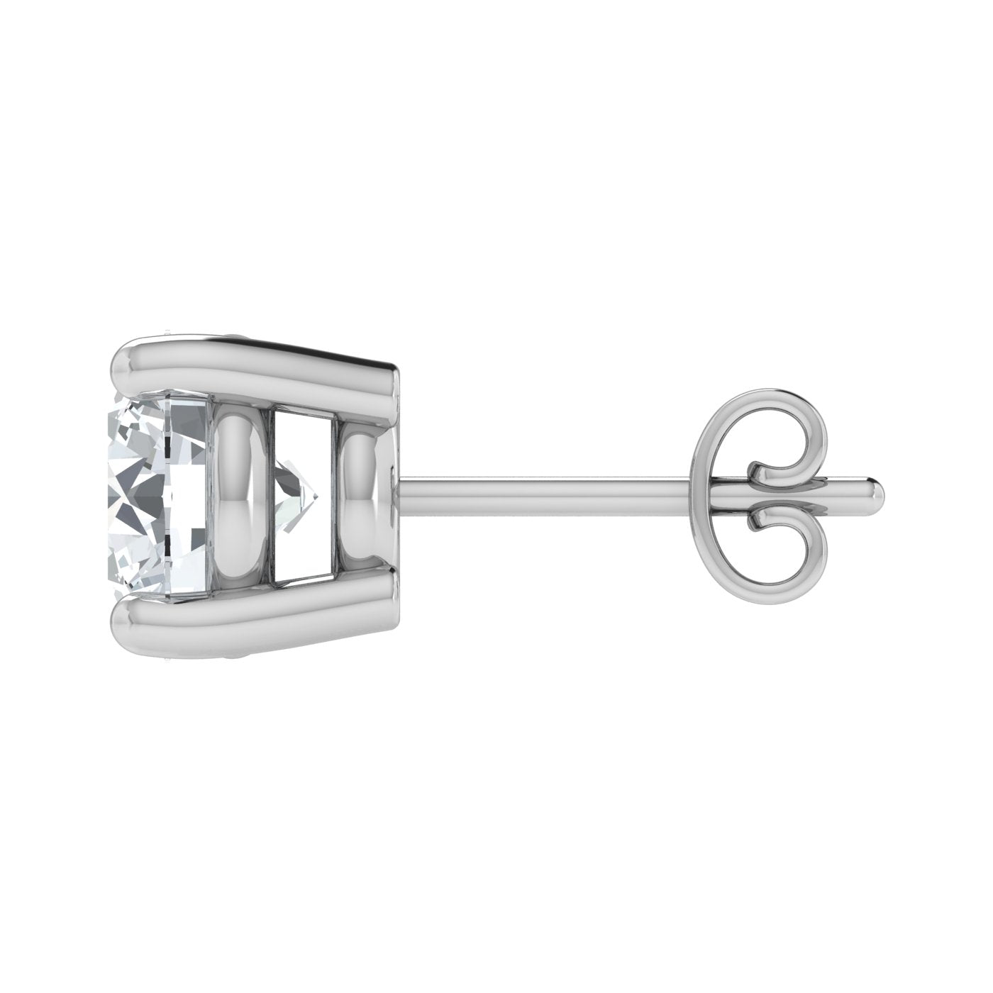 White Simulated Diamond Stud Earrings