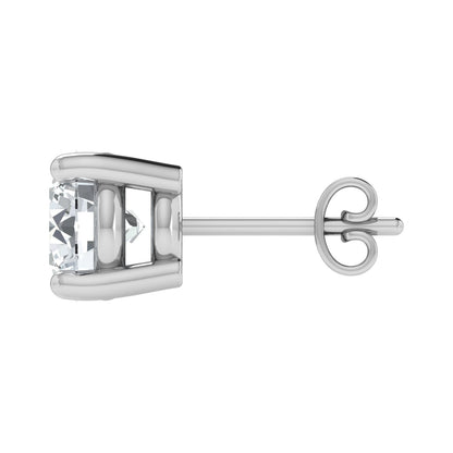 White Simulated Diamond Stud Earrings