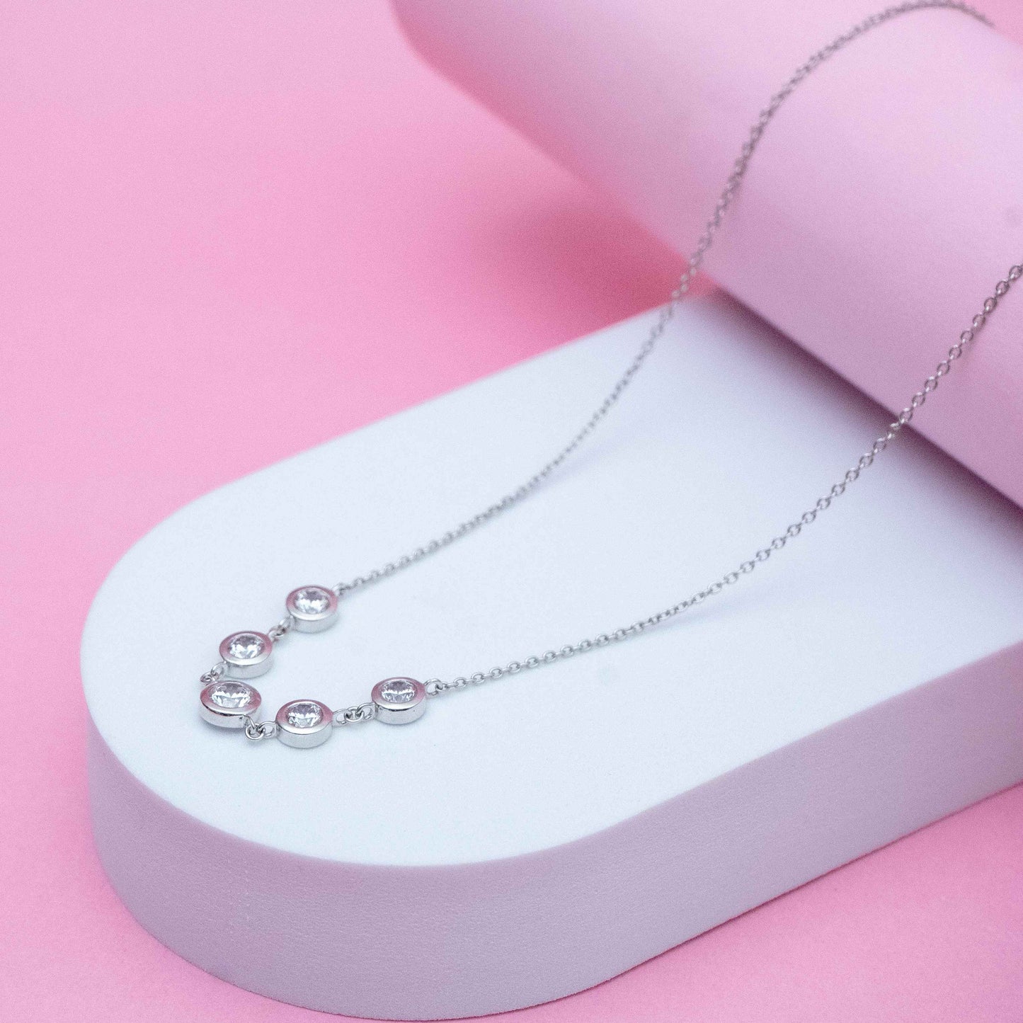 Elegant Zircon Necklace  18+3" inch