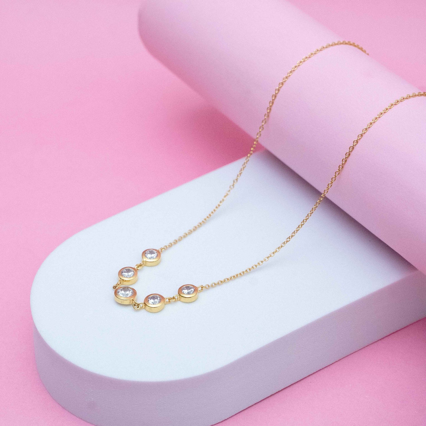 Elegant Zircon Necklace  18+3" inch