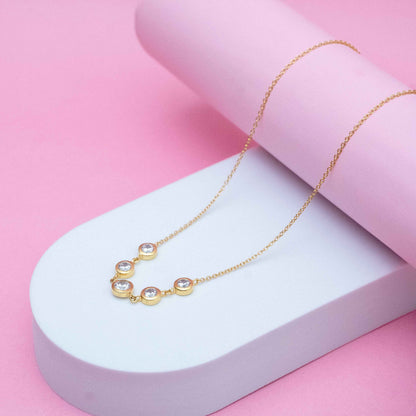 Elegant Zircon Necklace  18+3" inch