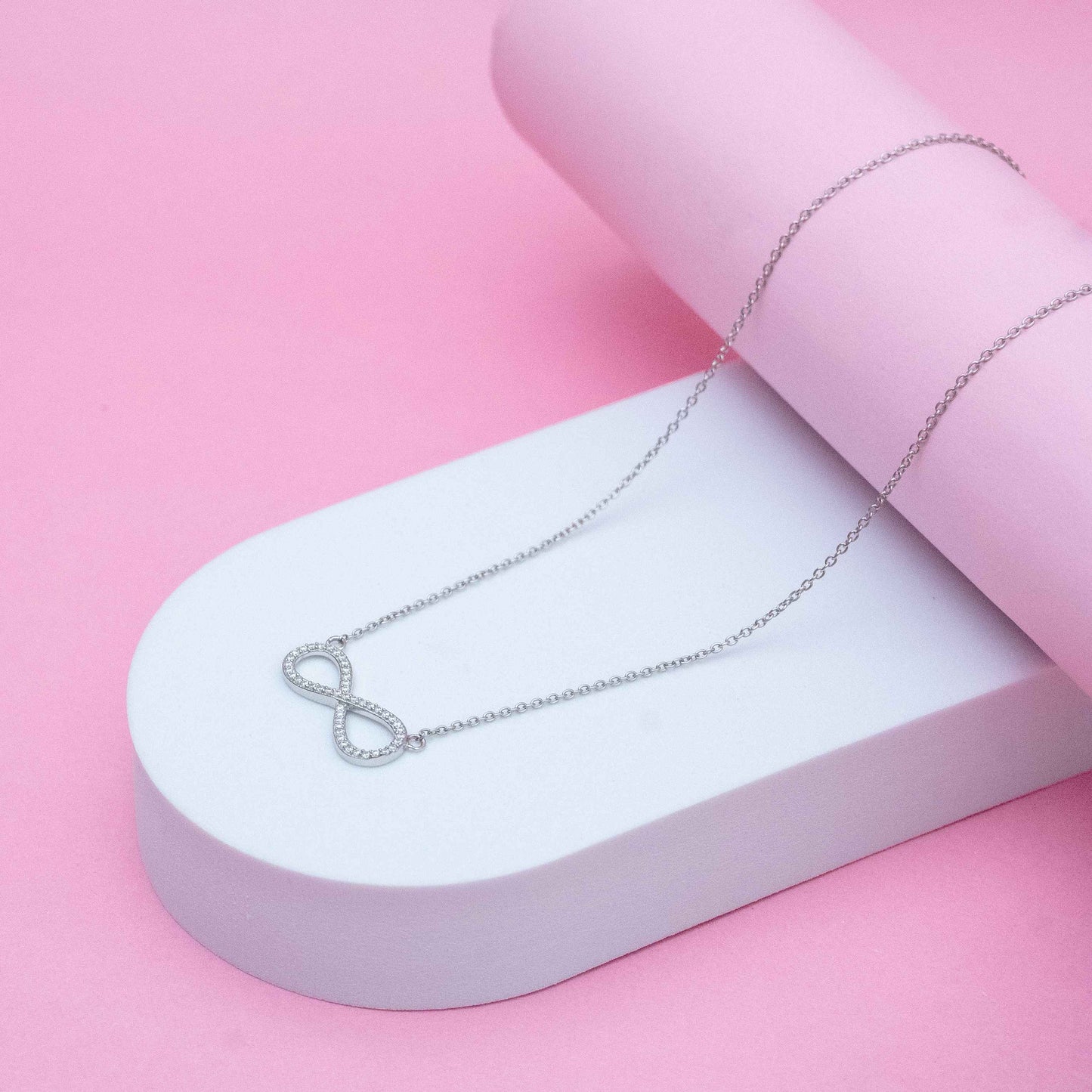 Endless Love Infinity Pendant Necklace 18+3" inch Chain