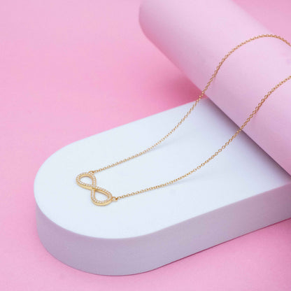 Endless Love Infinity Pendant Necklace 18+3" inch Chain