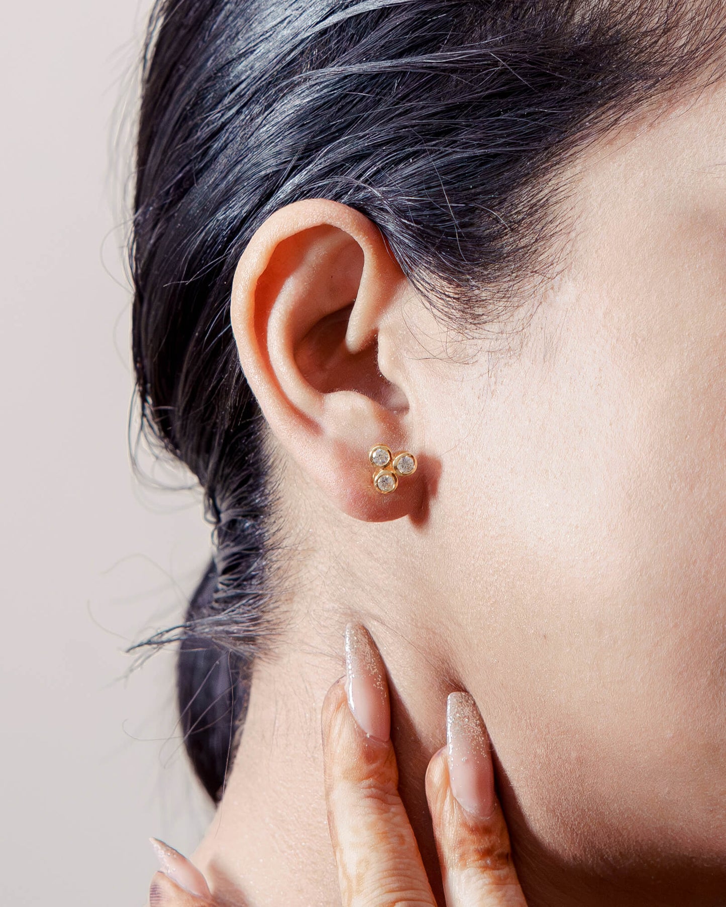 Triple Sparkle Stud Earrings