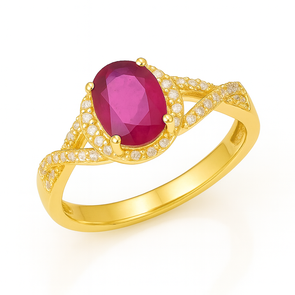 925 Sterling Silver Natural Ruby Infinity Love Ring