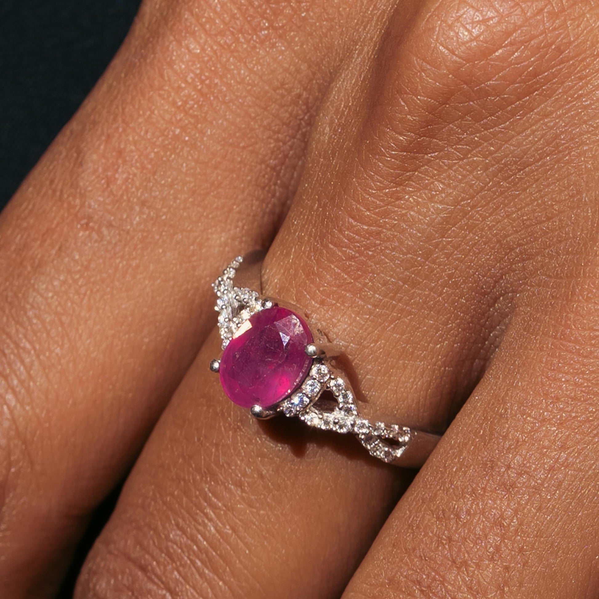Sterling Silver Ruby Promise Ring
