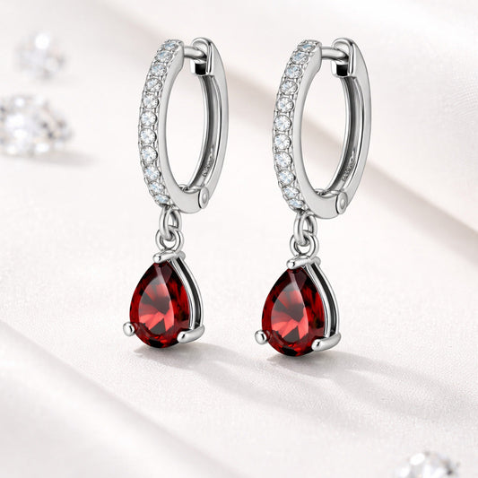 Elegant Cubic Zircon Drop  Hoop Earrings