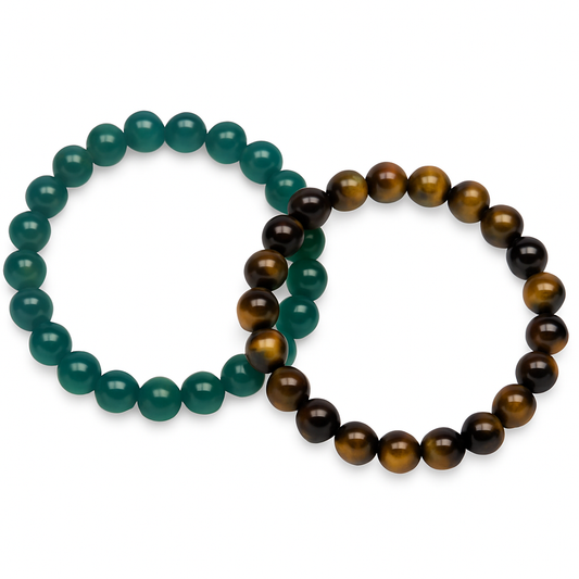 Jade brings positive energy, health, and fortune, while Yellow Tiger Eye Beads empowers your mind, balances emotions, and invites prosperity into your life