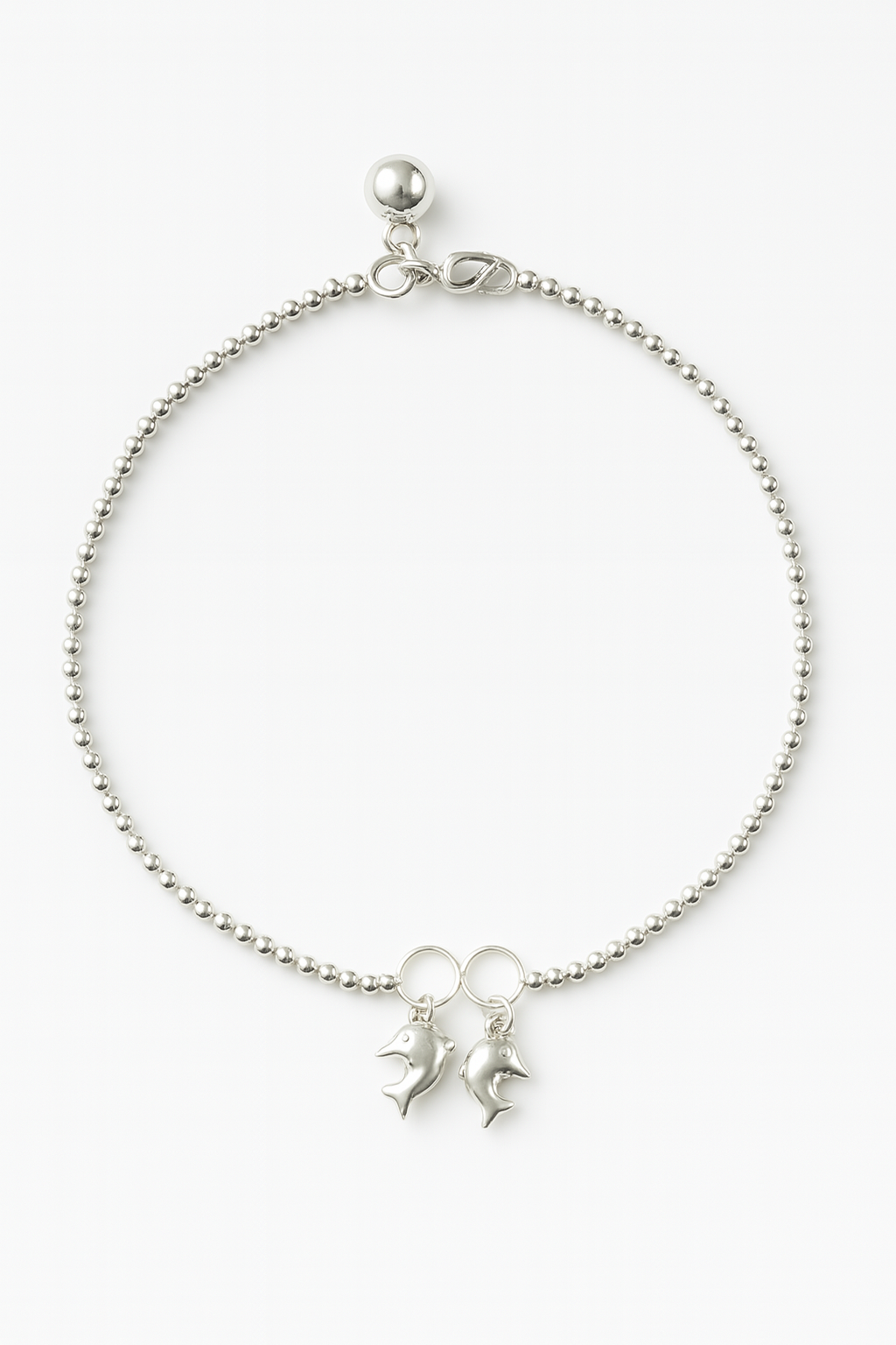 Dolphin Anklet in 10"inch  925 Sterling Silver