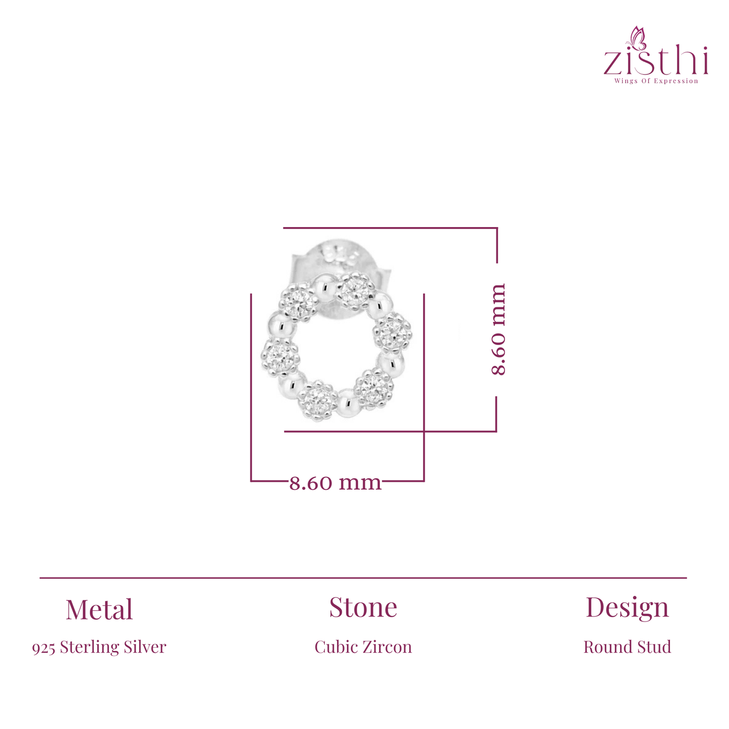 Circle of Life Cubic Zircon Earring