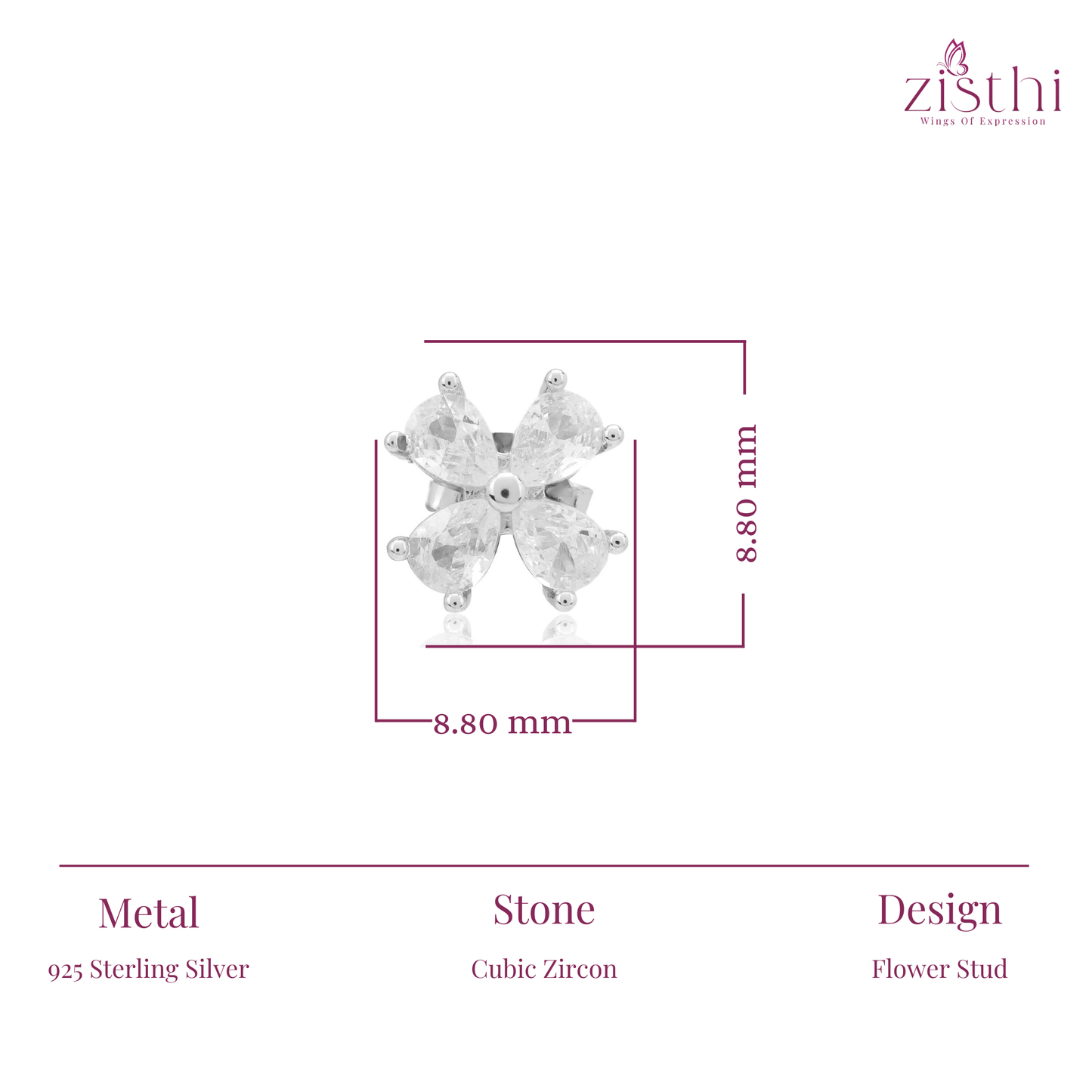 Clove Flower Cubic Zircon Earring
