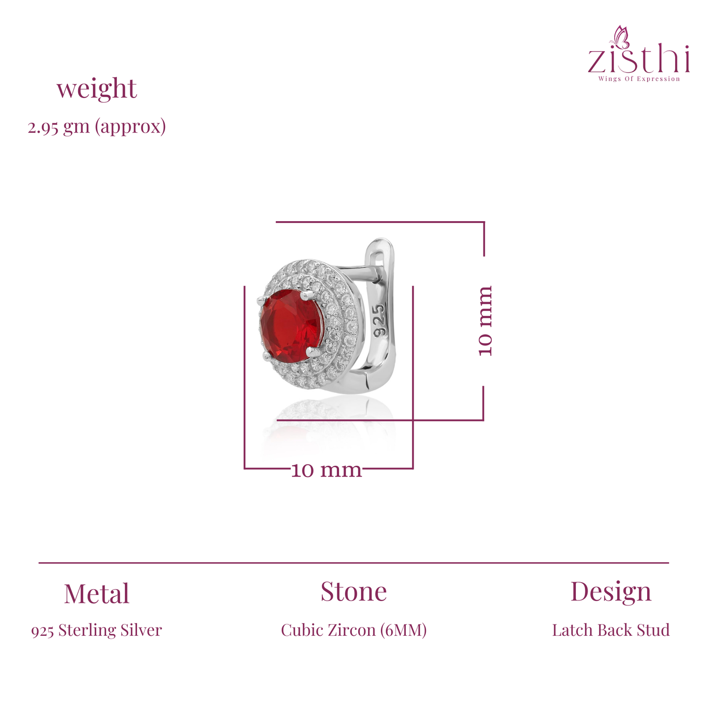 Simulated Diamond Ruby Tourmaline Double Halo Eaaring