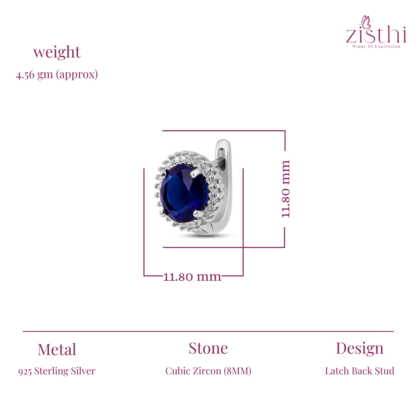 Simulated Halo Earrings 925 Sterling Silver