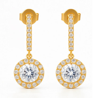 Cubic Zircon Drop Earrings In 925 Sterling Silver