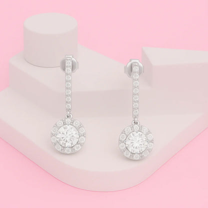 Cubic Zircon Drop Earrings In 925 Sterling Silver