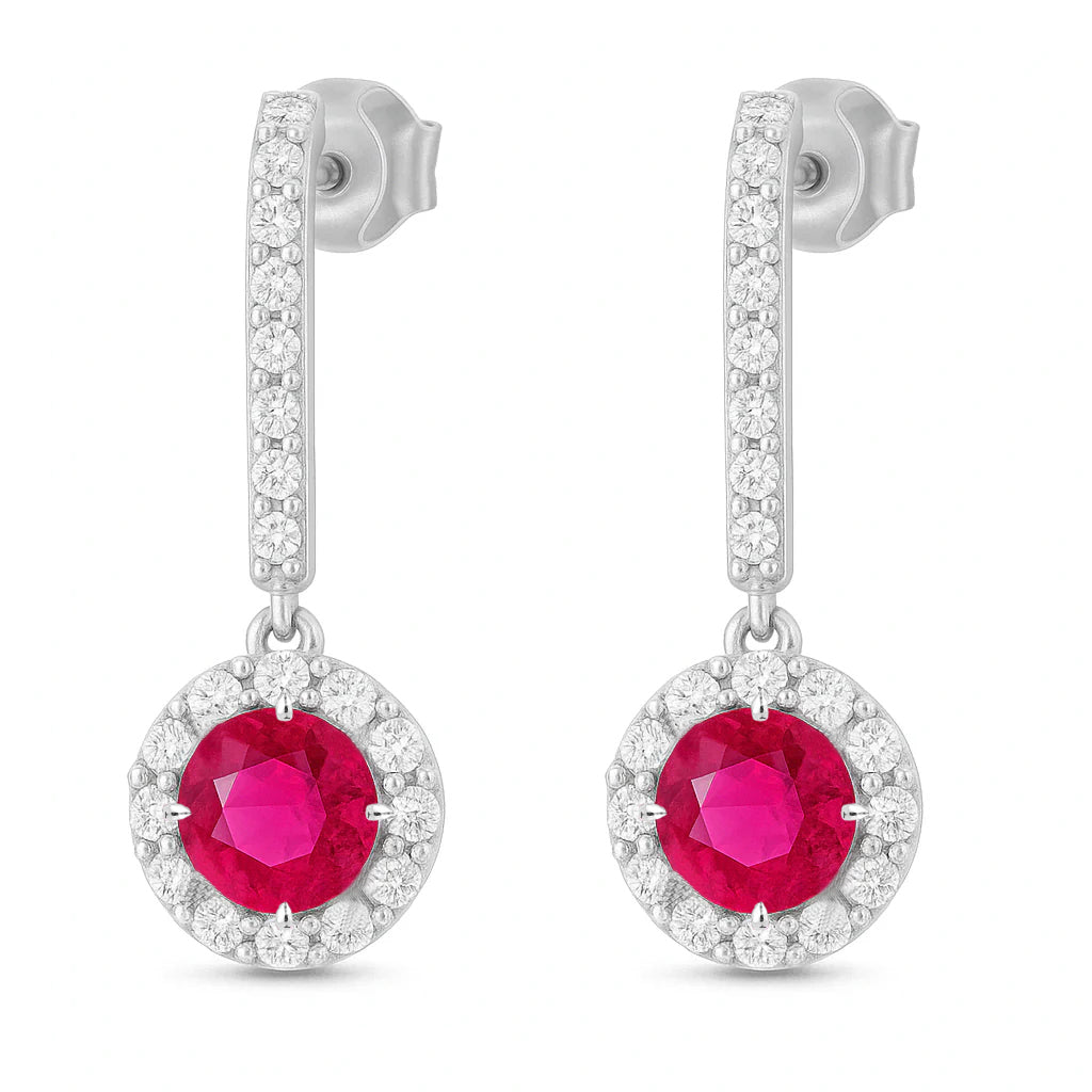 Cubic Zircon Drop Earrings In 925 Sterling Silver