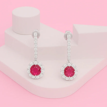 Cubic Zircon Drop Earrings In 925 Sterling Silver