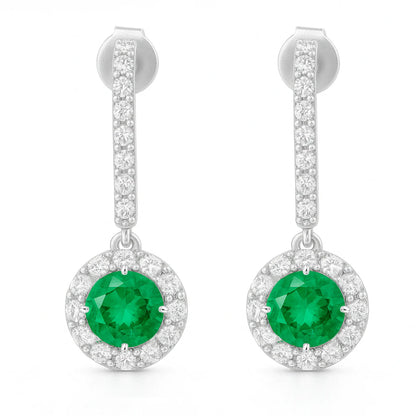Cubic Zircon Drop Earrings In 925 Sterling Silver