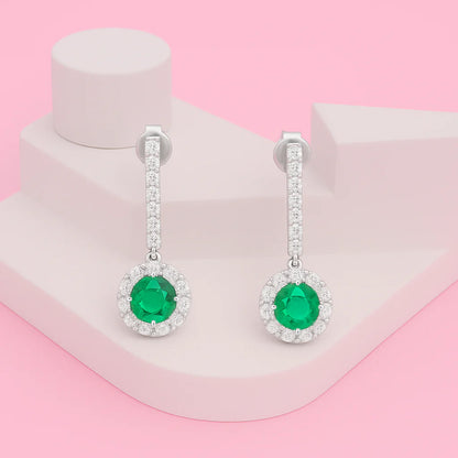 Cubic Zircon Drop Earrings In 925 Sterling Silver
